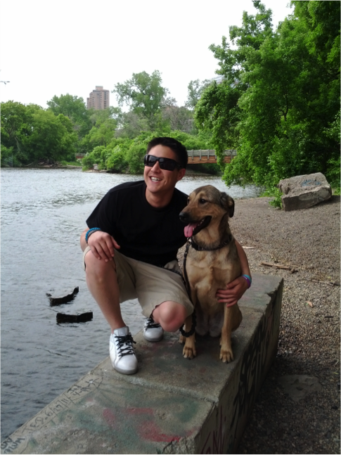 Daniel with the love of his life, Stella, a rescued Shepard/Lab mix